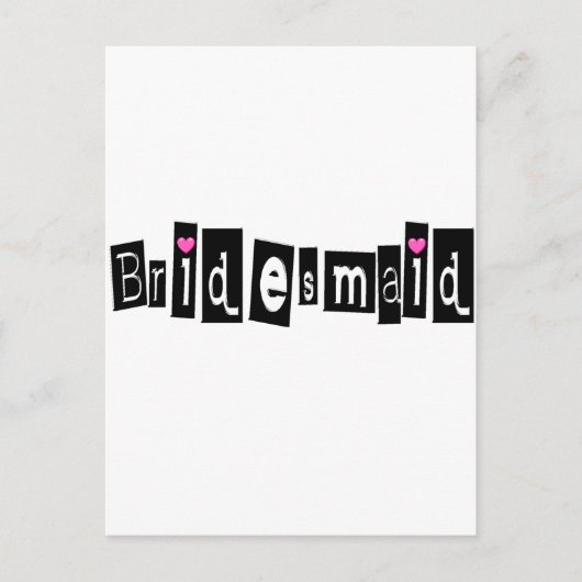 Bridesmaid (Sq Blk) Briefkaart (Voorkant)