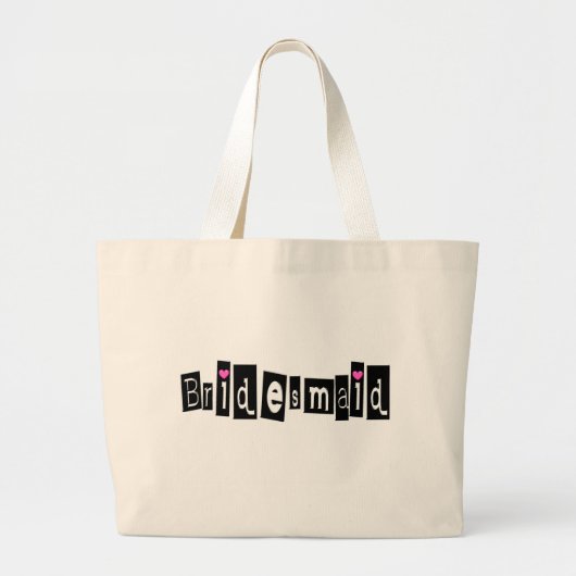 Bridesmaid (Sq Blk) Grote Tote Bag (Voorkant)