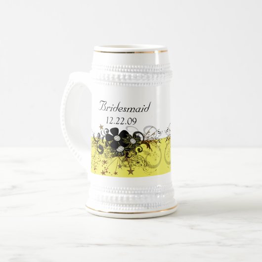 Bridesmaid Stein - Geel Bierpul (Voorkant links)