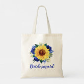 Bridesmaid Sunflower Blue Roos Floral Tote Bag (Achterkant)