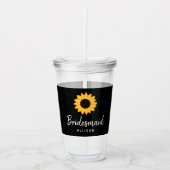 Bridesmaid Sunflower Country Weddenschap Gepersona Acryl Drinkbeker (Voorkant)