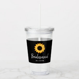Bridesmaid Sunflower Country Weddenschap Gepersona Acryl Drinkbeker