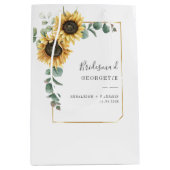 Bridesmaid Sunflower Eucalyptus Floral Weddenschap Medium Cadeauzakje (Voorkant)