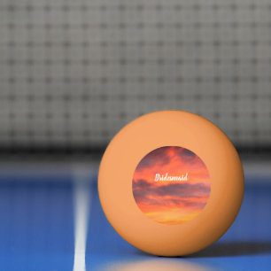 Bridesmaid Sunset Sky Oranje Abstract Gift Favor Pingpongbal