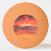 Bridesmaid Sunset Sky Oranje Abstract Gift Favor Pingpongbal (Voorkant)