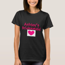 Bridesmaid T Shirt met roze hart