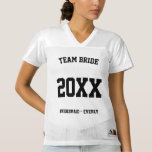 Bridesmaid Team Bride Sports Letters Dames Football Jersey<br><div class="desc">Bridesmaid Team Bride Sports Letters Football Jersey. Gepersonaliseerd met naam of elk citaat of gezegde u houdt van. Gebruik een vreemde bijnaam of grappige eigenschap van elk lid van je bruiloft om dingen op te wekken. Deze zijn geweldig voor het bacheloretfeest of voor de lol en games bij de receptie....</div>