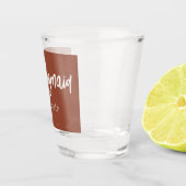 Bridesmaid Terracotta Brown White Wedding Shot Glas (Rechts)