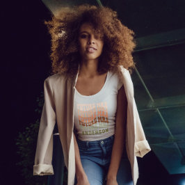 Bridesmaid terracotta green girly retro 60 simpele t-shirt