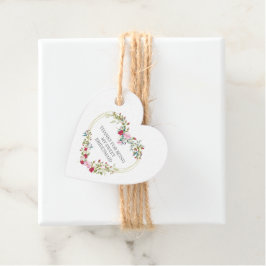 Bridesmaid Thank You Floral Heart Garland in Red Bedankjes Labels
