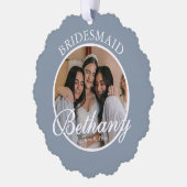 Bridesmaid Thank You Keepsake Wedding Ornament Kaart (Links)