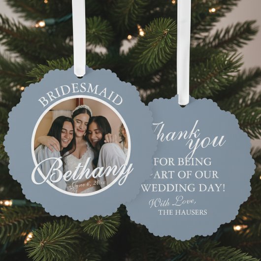 Bridesmaid Thank You Keepsake Wedding Ornament Kaart