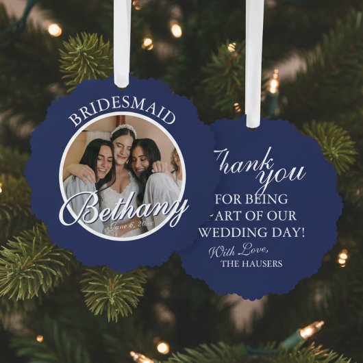 Bridesmaid Thank You Keepsake Wedding Ornament Kaart