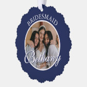 Bridesmaid Thank You Keepsake Wedding Ornament Kaart (Links)