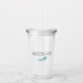 Bridesmaid Tropical Palm Leaves Bachlorette Acryl Drinkbeker