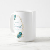 Bridesmaid Turquoise  Floral Gold Geometric Koffiemok (Voorkant links)