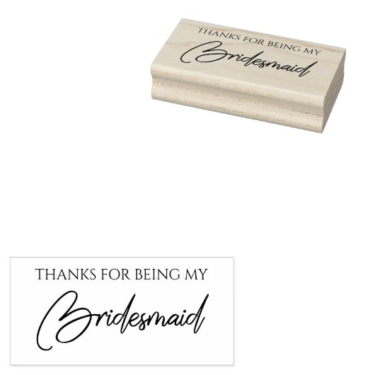 Bridesmaid Typography for Thanks Rubberstempel (Gestempeld)