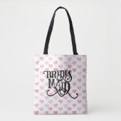 Bridesmaid Typography Waterverf Heart Pattern Tote Bag (Voorkant)