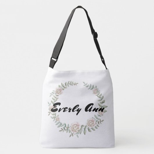 Bridesmaid Typography Waterverf Roos Wreator Crossbody Tas (Achterkant)