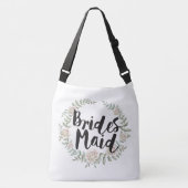 Bridesmaid Typography Waterverf Roos Wreator Crossbody Tas (Voorkant)