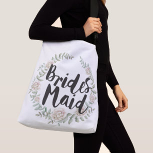 Bridesmaid Typography Waterverf Roos Wreator Crossbody Tas