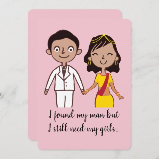Bridesmaid uit India - man en meisje Kaart (Voorkant / Achterkant)