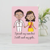 Bridesmaid uit India - man en meisje Kaart (Staand voorkant)