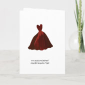 BRIDESMAID-uitnodiging - MAROON Leaf Gown (Achterkant)