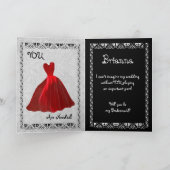BRIDESMAID Uitnodiging - RED Velvet Gown (Binnen)