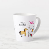 Bridesmaid Unicorn Funny Wedding Latte Mok (Rechterhoek)
