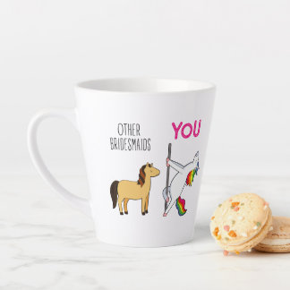 Bridesmaid Unicorn Funny Wedding Latte Mok