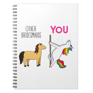 Bridesmaid Unicorn Funny Wedding Notitieboek