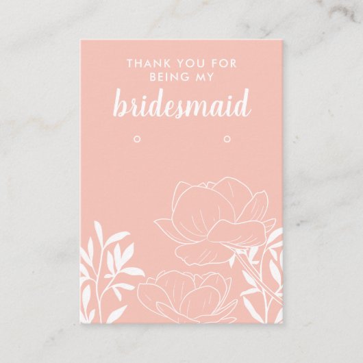 Bridesmaid van Abritish Floral Hartelijk dank Visitekaartje (Voorkant)
