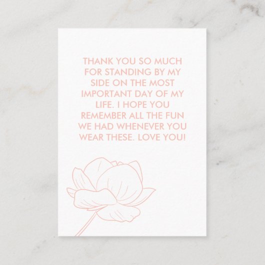 Bridesmaid van Abritish Floral Hartelijk dank Visitekaartje (Achterkant)