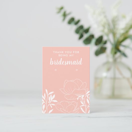Bridesmaid van Abritish Floral Hartelijk dank Visitekaartje (Staand voorkant)