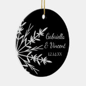 Bridesmaid van Black and White Snowflake Keramisch Ornament (Rechts)