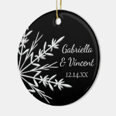 Bridesmaid van Black and White Snowflake Keramisch Ornament (Links)