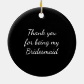 Bridesmaid van Black and White Snowflake Keramisch Ornament (Achterkant)