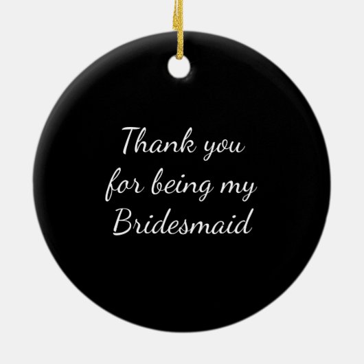 Bridesmaid van Black and White Snowflake Keramisch Ornament (Achterkant)