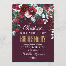 Bridesmaid van het Burgundy Red Ivory Floral Arran