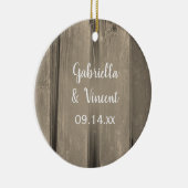 Bridesmaid van het Landschap Barn Wood Weddenschap Keramisch Ornament (Rechts)
