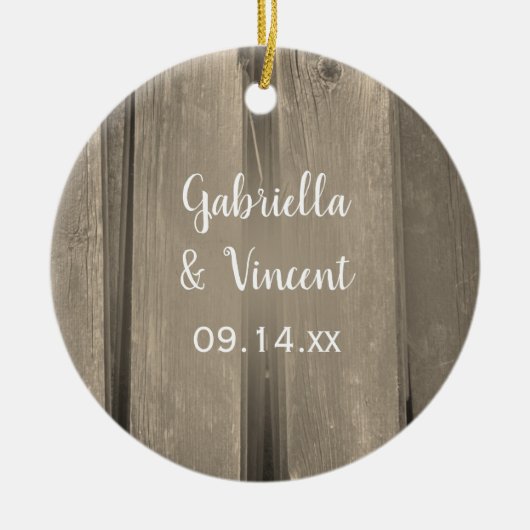Bridesmaid van het Landschap Barn Wood Weddenschap Keramisch Ornament (Voorkant)