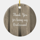 Bridesmaid van het Landschap Barn Wood Weddenschap Keramisch Ornament (Achterkant)