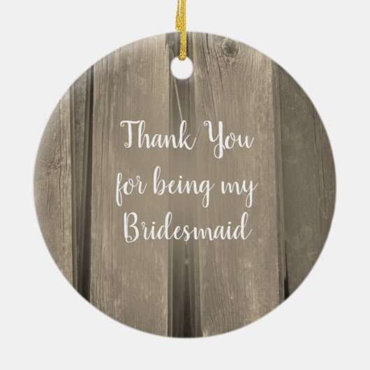 Bridesmaid van het Landschap Barn Wood Weddenschap Keramisch Ornament (Achterkant)