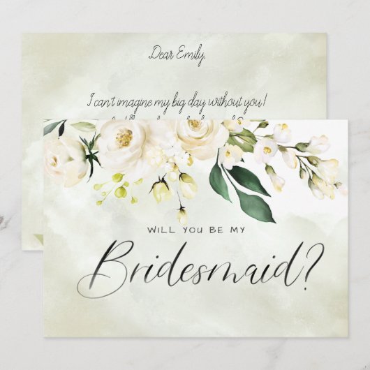 Bridesmaid van het Manuscript van de Waterverf van Kaart (Voorkant / Achterkant)