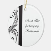 Bridesmaid van zwarte en witte zwepen Dank je Keramisch Ornament (Links)