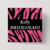 Bridesmaid Vierkante Button 5,1 Cm (Voorkant)