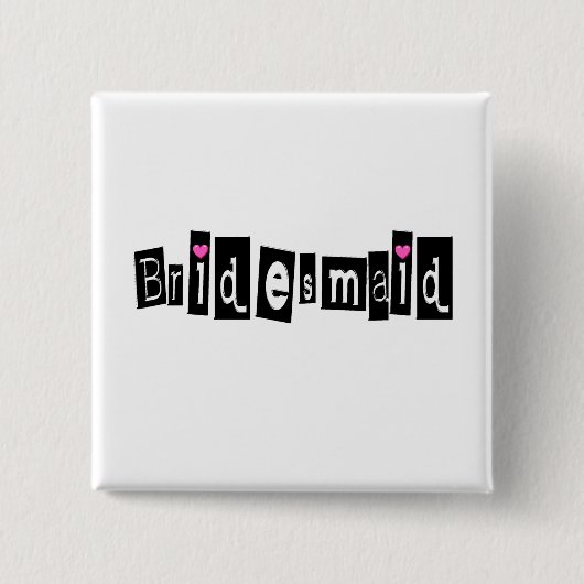 Bridesmaid Vierkante Button 5,1 Cm (Voorkant)