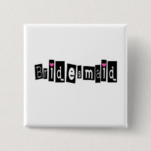 Bridesmaid Vierkante Button 5,1 Cm