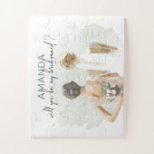 Bridesmaid-voorstel Aangepaste naam groene Waterve Legpuzzel (Verticaal)